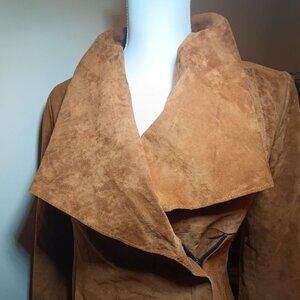 BB Dakota Waterfall Suede Jacket M Camel ColorAsymmetrical Zip Boho